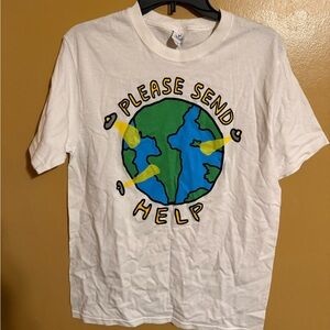 White cotton "Please Send Help" tee medium #humor
